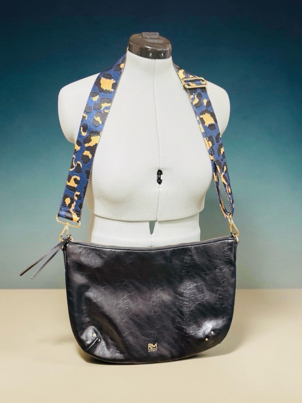RM Rebecca Minkoff Slouchy Hobo Crossbody Bag with Detachable Leopard Strap